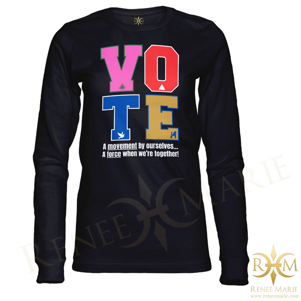 VOTE Stacked Greek Unity Long Sleeve T-Shirt