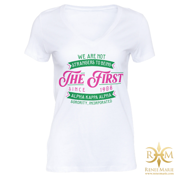 AKA No Stranger to Being First T-Shirt (V-NECK)