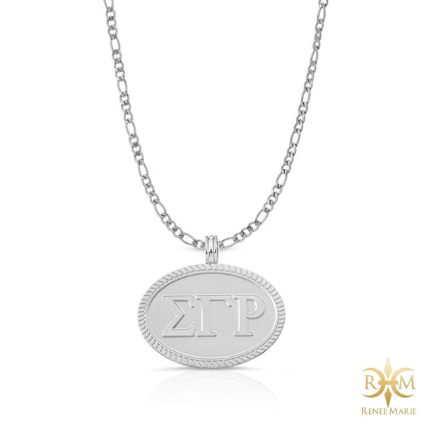 ΣΓΡ Oval Pendant with Chain