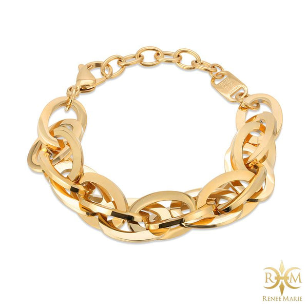 "Techno Gold" Stainless Steel Bracelet