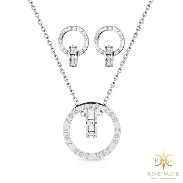 ZΦB "Eternity" Necklace & Earrings Set (Stainless Steel)