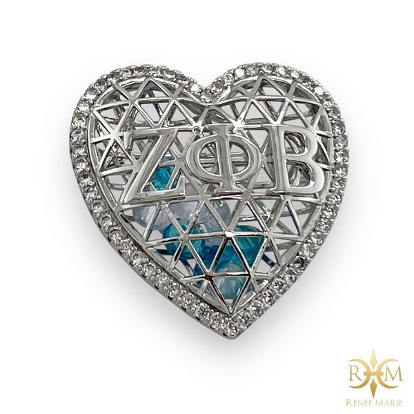 ZΦB Floating Heart Brooch